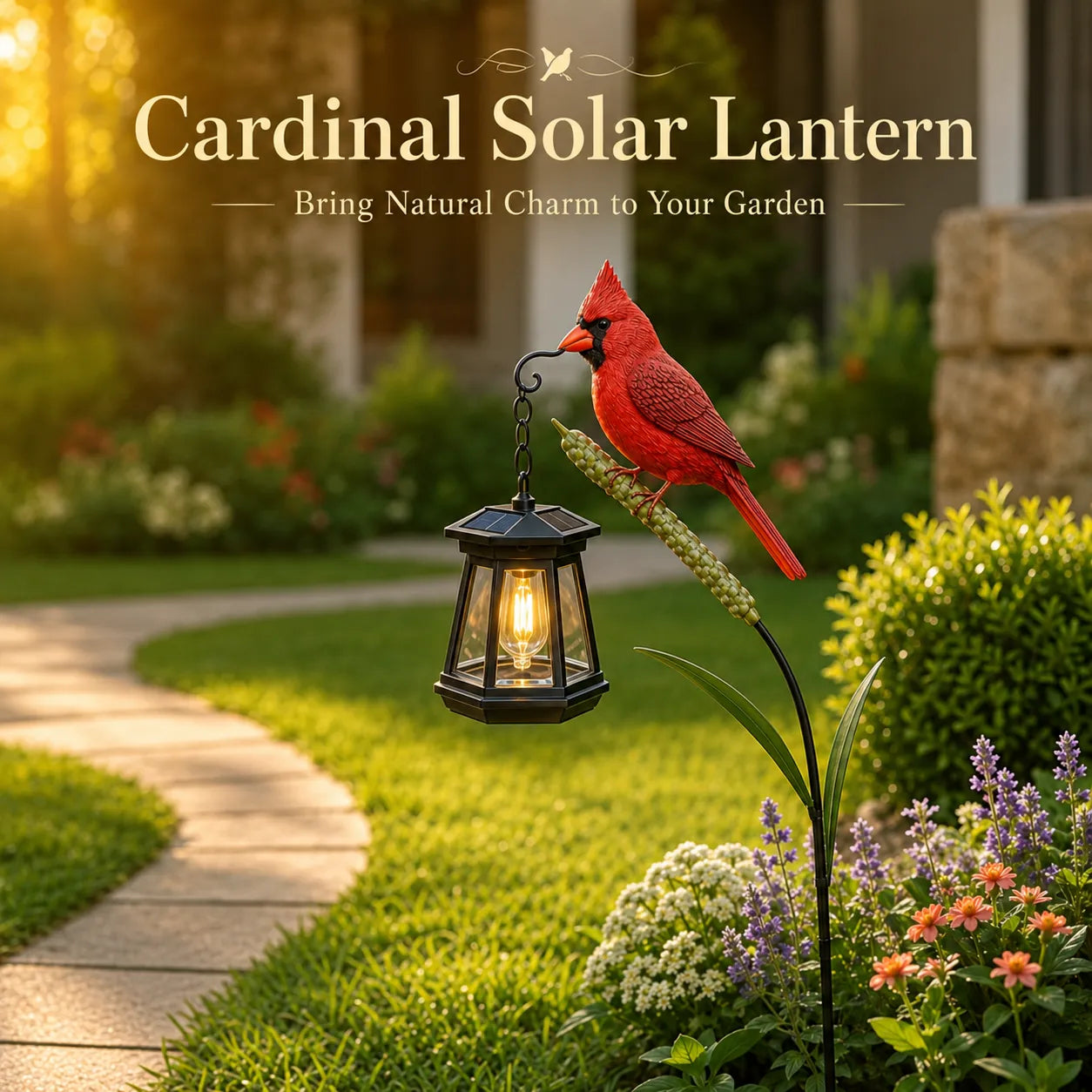 🐦 Cardinal Solar Garden Lantern—A Beautiful Garden Light That Feels Full of Life