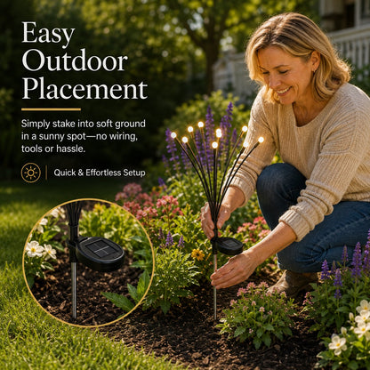 Outdoor Solar Firefly Lights, 4/8 Pack Waterproof Garden Stake Lights with Auto Dusk-to-Dawn Glow