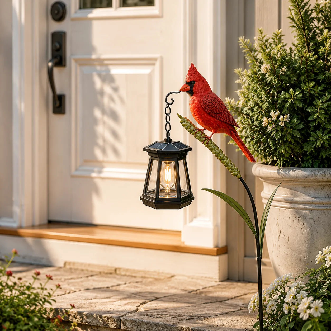 🐦 Cardinal Solar Garden Lantern—A Beautiful Garden Light That Feels Full of Life