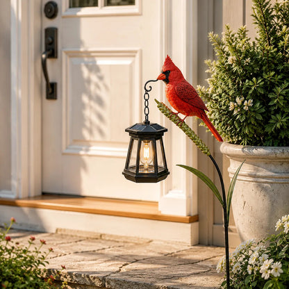 🐦 Cardinal Solar Garden Lantern—A Beautiful Garden Light That Feels Full of Life