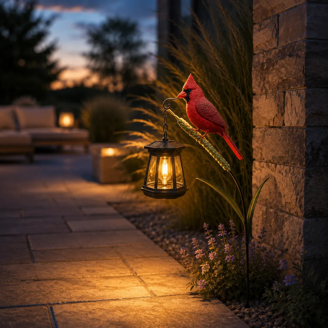 🐦 Cardinal Solar Garden Lantern—A Beautiful Garden Light That Feels Full of Life