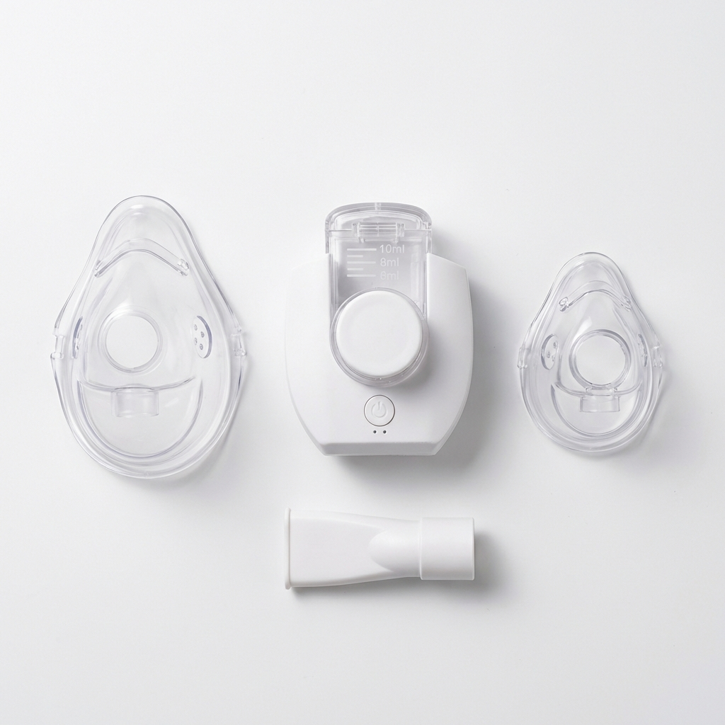 LOVILDS nebulizer with adult mask, child mask, and mouthpiece